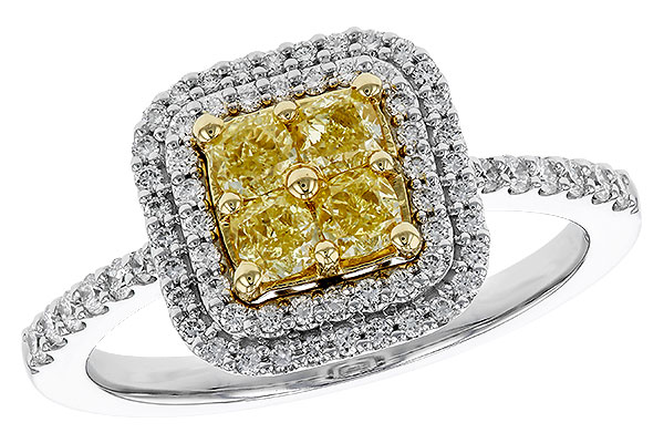 H311-58761: LDS RG .52 FANCY YELLOW DIAMONDS .85 TW